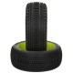 HB RACING HB Gridlock Mounted Tire (Red/Yellow Wheel/1:8 Buggy)