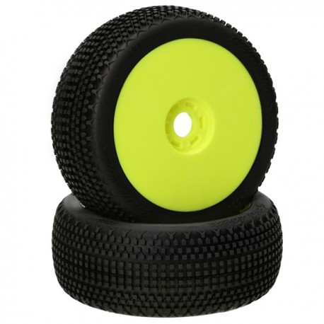 HB RACING HB Gridlock Mounted Tire (Red/Yellow Wheel/1:8 Buggy)