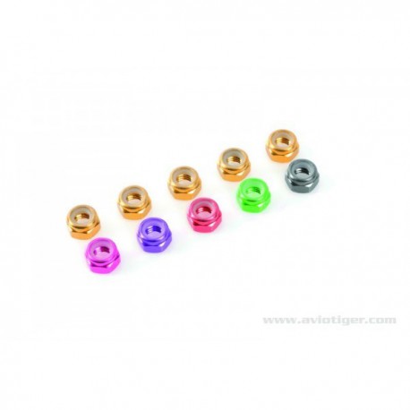 ecrou alu or nylstop 10 pcs